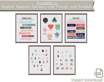 Beach Color Kids' Wall Art Educational, Wall Art Design, Digital Download, Printable, Home Decor, Room Decor, Toddler