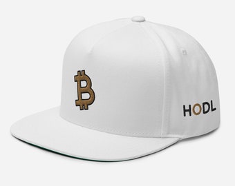 Bitcoin, 3D Embroidered Cap, Crypto Lover, BTC Hodler, FlexFit, Flat Peak