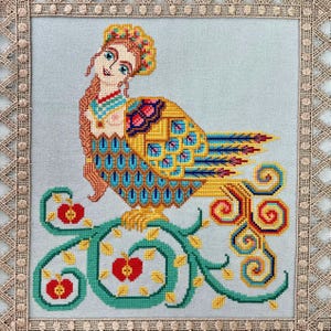 Alkonost: 喜びの鳥 - クロスステッチパターン - 刺繍パターン - PDF 即時ダウンロード