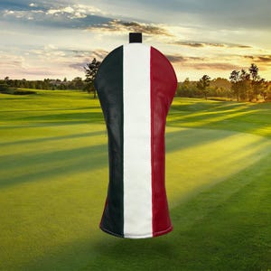 Funda para palo de golf con la bandera italiana / Funda tricolor para palo de golf / Regalo de golf italiano para él / Accesorio patriótico de golf / Regalo de golf italiano