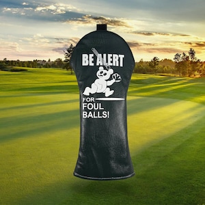 Fairway Wood Golf Cover &quot;Be Alert For Foul Balls&quot; | Chicago Gift | Chicago Baseball | Golf Headcover | Handmade Golf Cover