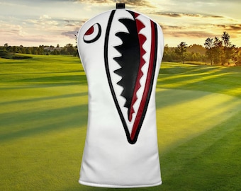 Flying Tiger Driver Headcover: Handmade Golf Gift for Pilots