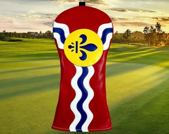 St. Louis Driver Headcover | St. Louis Flag | St Louis Gift | Driver Head Cover | Golf Driver Cover | Driver Club Cover | Handmade Golf Gift