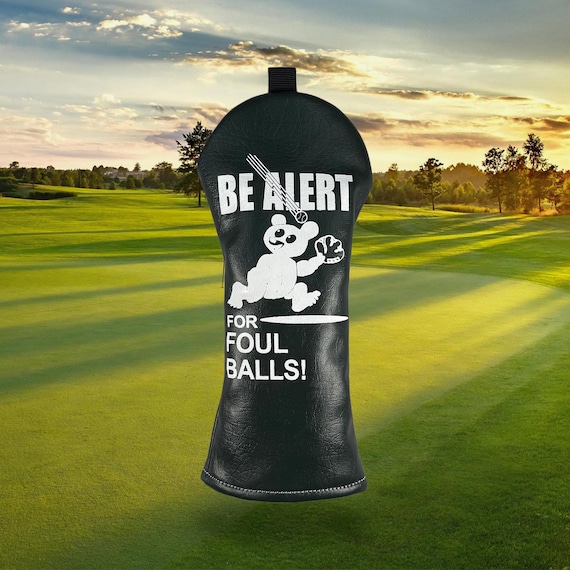 Be Alert for Foul Balls Green Hybrid Cover | Funny Golf Gift for Dad | Baseball Golf Gift | Golf Gift for Men | Funny Golf Headcover