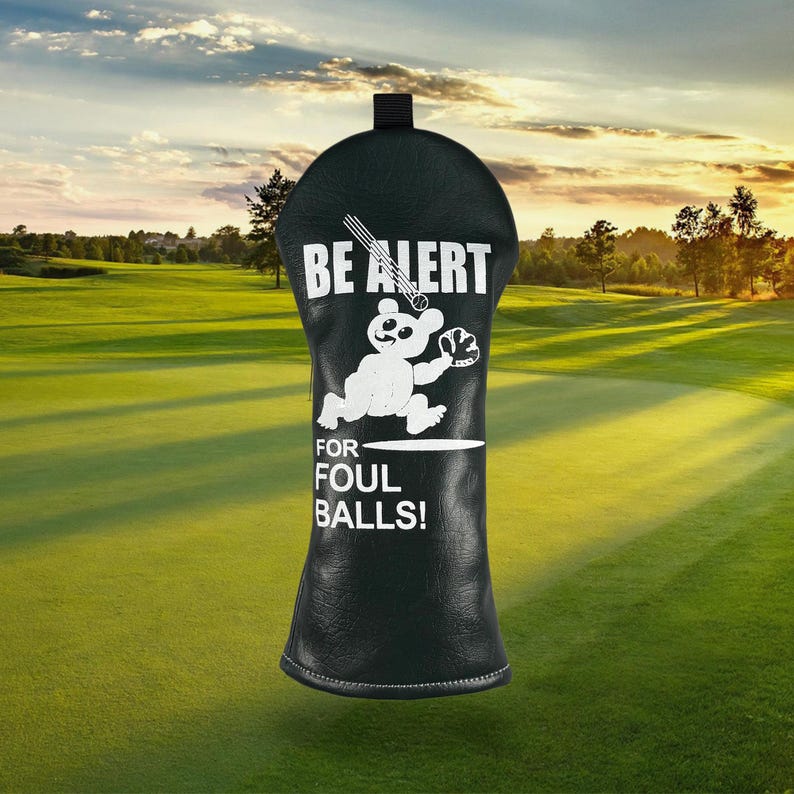 Be Alert for Foul Balls Green Hybrid Cover | Funny Golf Gift for Dad | Baseball Golf Gift | Golf Gift for Men | Funny Golf Headcover image 1