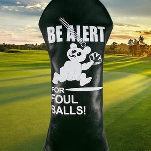 Be Alert for Foul Balls Green Hybrid Cover | Funny Golf Gift for Dad | Baseball Golf Gift | Golf Gift for Men | Funny Golf Headcover image 3