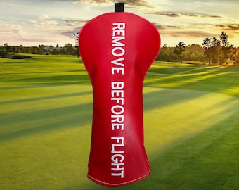 Remove Before Flight Driver Cover | Pilot Golf Gift | Golf Gift for Dad | Golf Gift for Him | Faux Leather Headcover | Funny Golf Gift