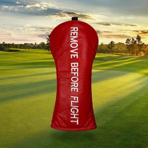 Capa de cabeça de golfe feita à mão para motorista | Remova antes do voo | Capa para taco de golfe | Capa para taco de golfe para motorista | Presente para piloto de golfe