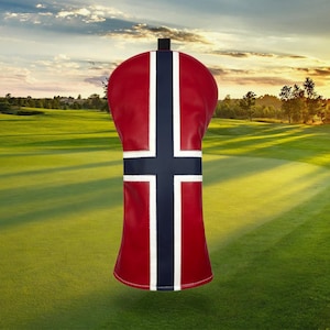 Flag of Norway Golf Driver Headcover | Norwegian Golf Gift | Norway Flag | Custom Headcover | Driver Head Cover | Handmade Golf Gift