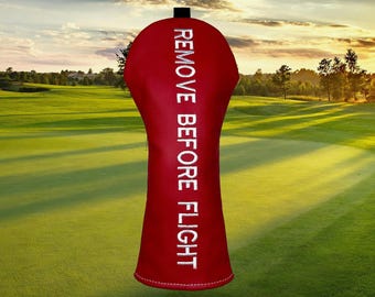 Fairway houten hoes verwijderen voor de vlucht | Grappig golfcadeau voor mannen | Unieke golfheadcover | Golfcadeau voor hem | Golfer cadeau