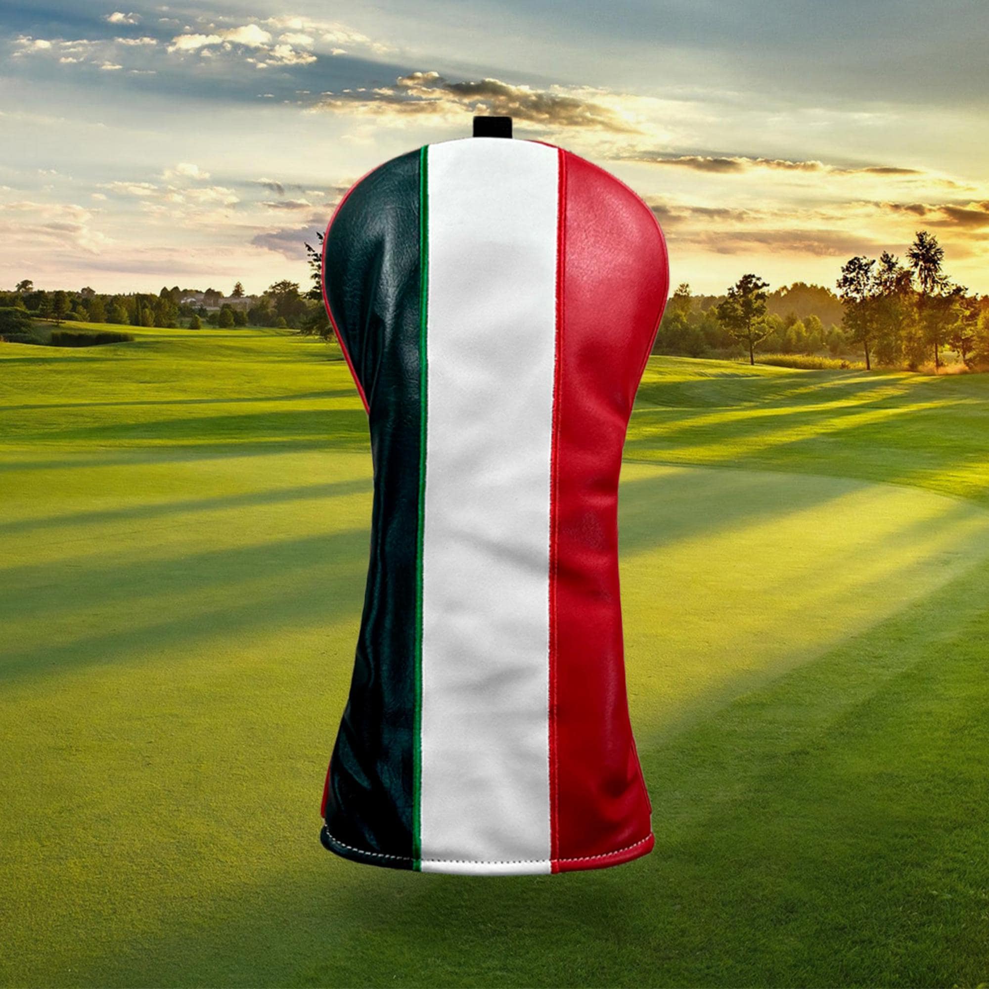 Italian Flag Golf Driver Headcover: Tricolour Faux Leather