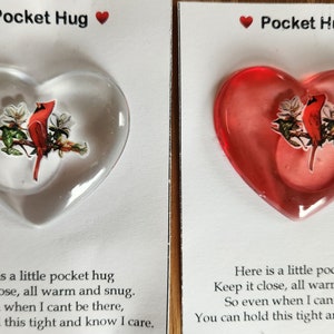 Pocket hug heart cardinal