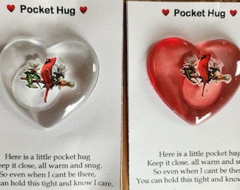 Pocket hug heart cardinal