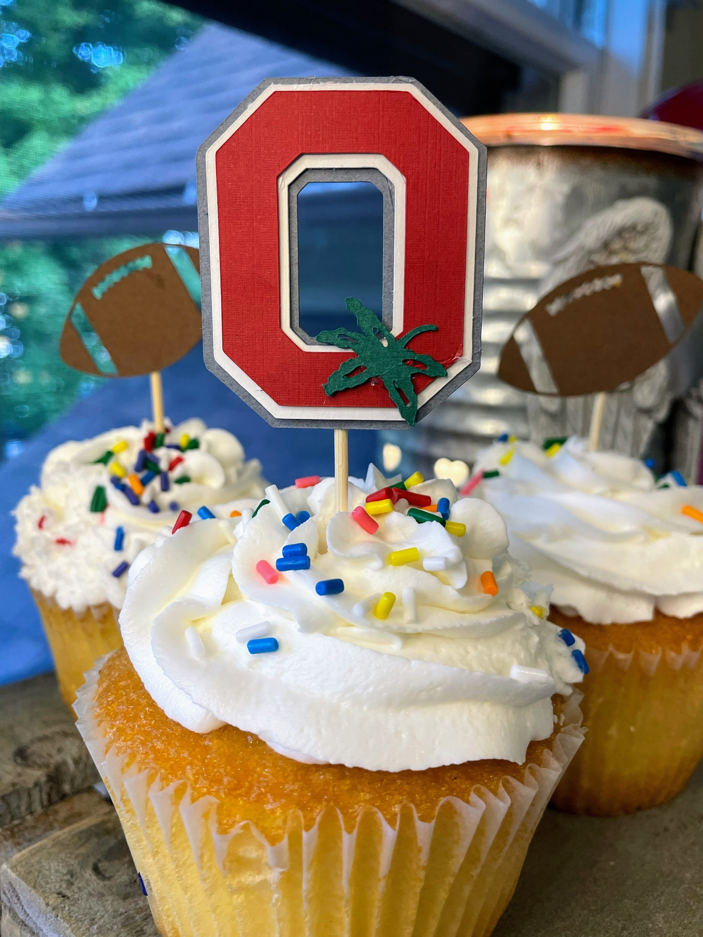 The Ohio State University Buckeye Cupcake Party Toppers Tailgating ...