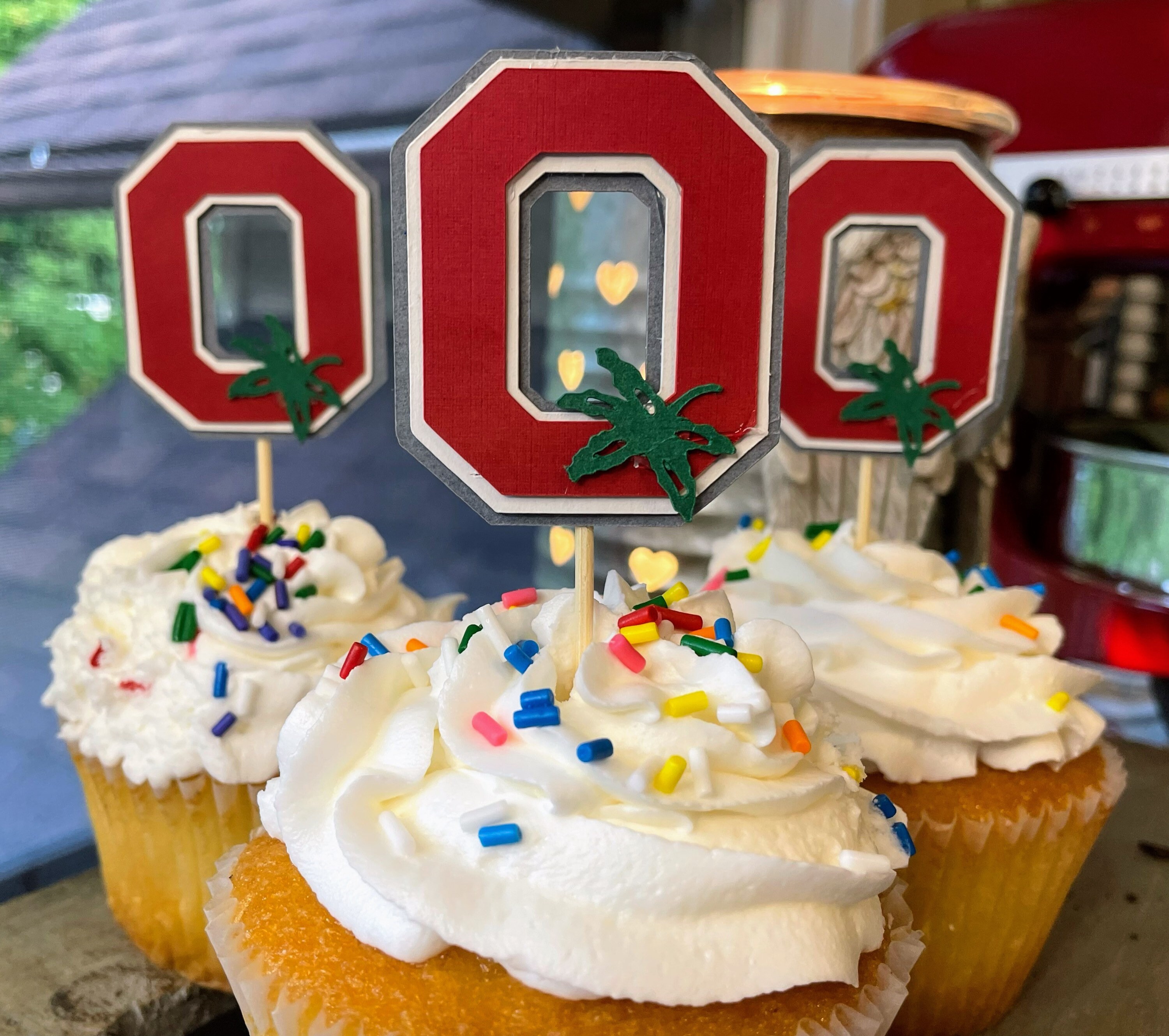 The Ohio State University Buckeye Cupcake Party Toppers - Etsy