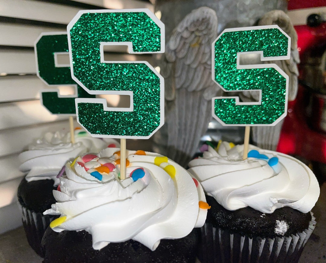 Michigan State Spartans Cupcake Toppers Tailgating Football Etsy