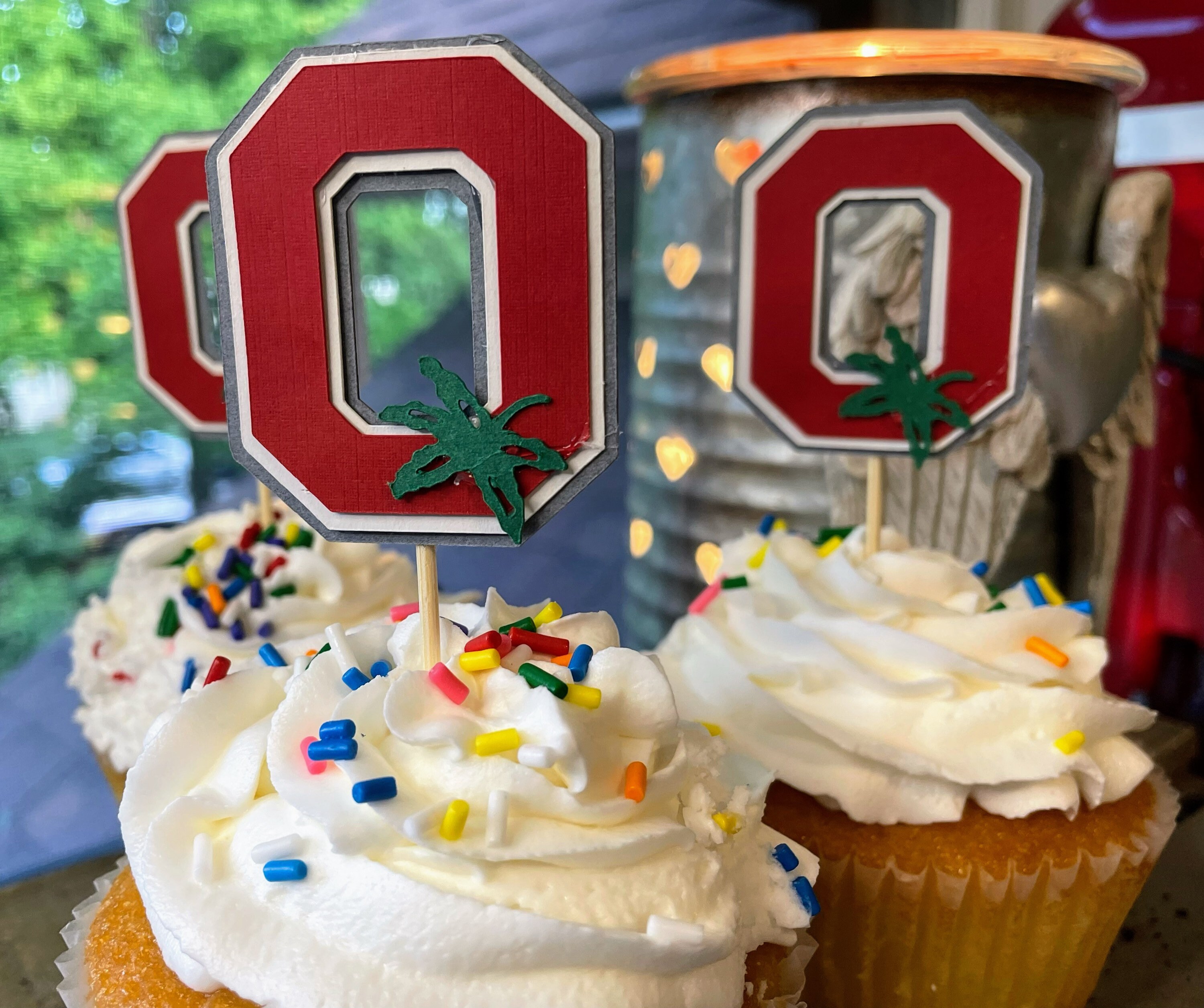 The Ohio State University Buckeye Cupcake Party Toppers - Etsy