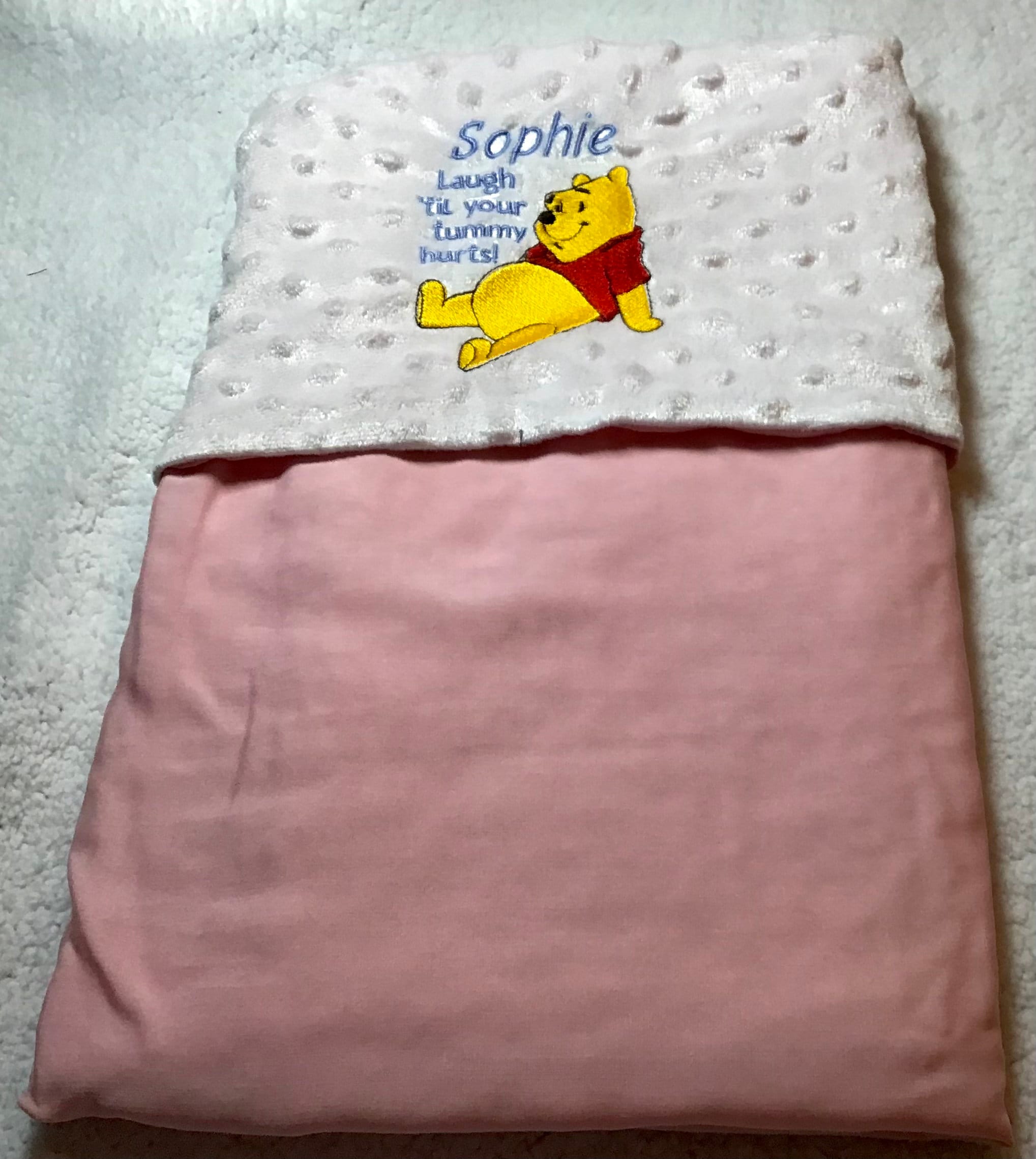 Personalised Embroidered Winnie the Pooh Baby Blankets Etsy