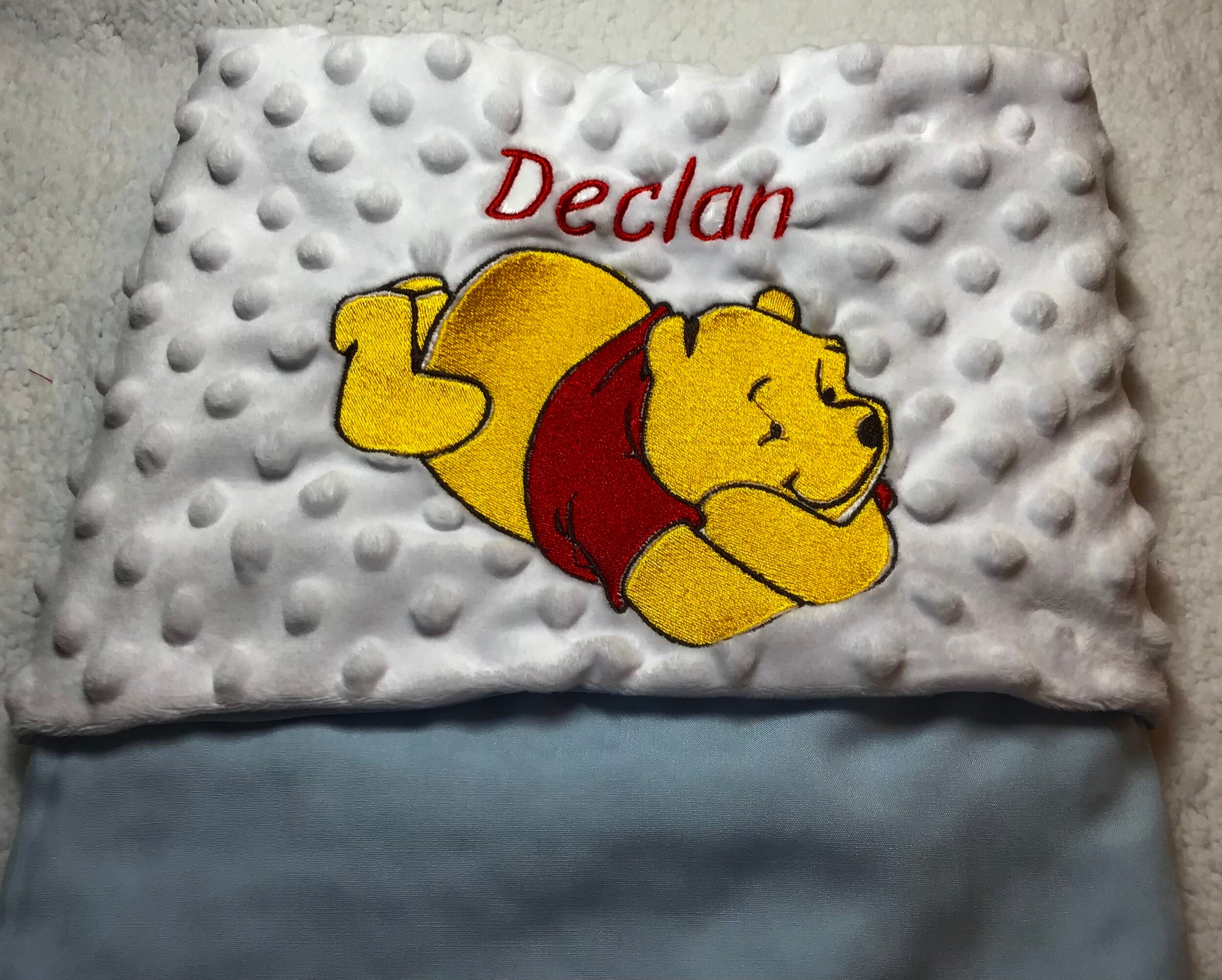 Personalised Embroidered Winnie the Pooh Baby Blankets Etsy