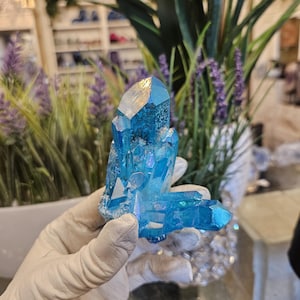 Aura Quartz, Blue  Aura Quartz, Healing Crystal, Home Decor, Gift (50)