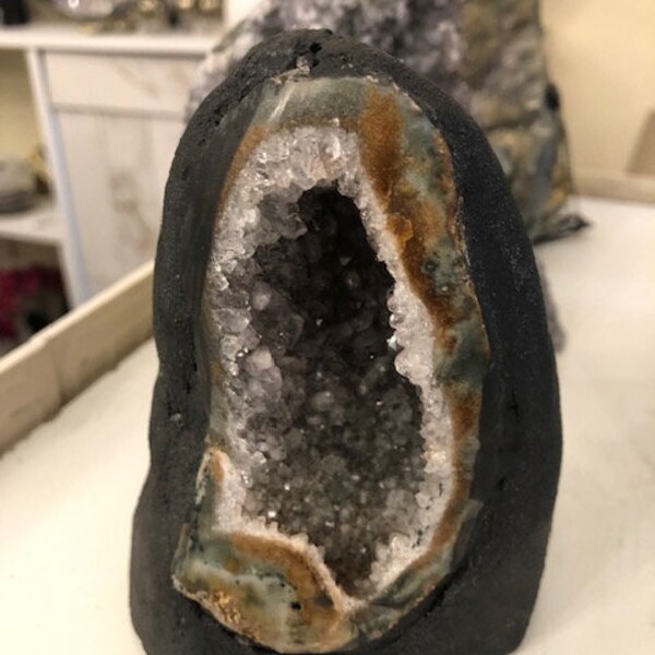 Gray Amethyst, Cave, Cathedral, Druzy Geode, Healing Crystal, Home Decor, Gift (96)