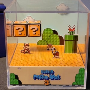 Super Mario Bros 3 Diorama: handgemaakt Nintendo-gamercadeau