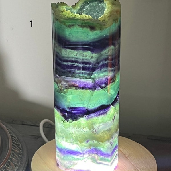 Fluorite light shades * please read description!!!! *bedroom light// rainbow fluorite shade// candle light// mood lighting// night light