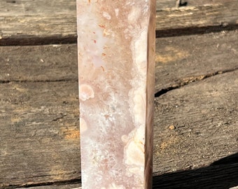 Pink amethyst flower agate tower/pink amethyst-flower agate combo/combination crystal/high vibrational crystal/large tower