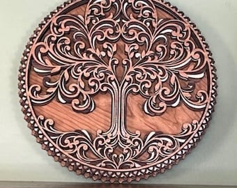 Multilayer Wood Art: Fancy Flowing Tree Wood Wall Decor, Wall Art, Sign, Wall Hanging, Home Decor