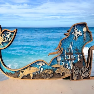 Mermaid (18Lx10H) Home Decor, Wall Decor, Wall Art, Mermaid Sign