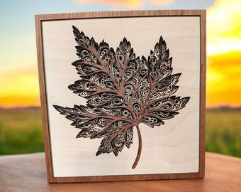 3D Leaf Wood Wall Hanging: Autumn Home Decor