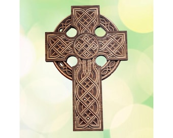 Multilayer Wood Art: Celtic Cross (small), Wall Hanging, Wall Sign, Irish Decor