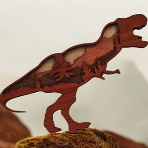 Tyrannosaurus Rex (17Lx10H), T-Rex Wood Wall Decor, Wall Art, Sign, Wall Hanging, Home Decor