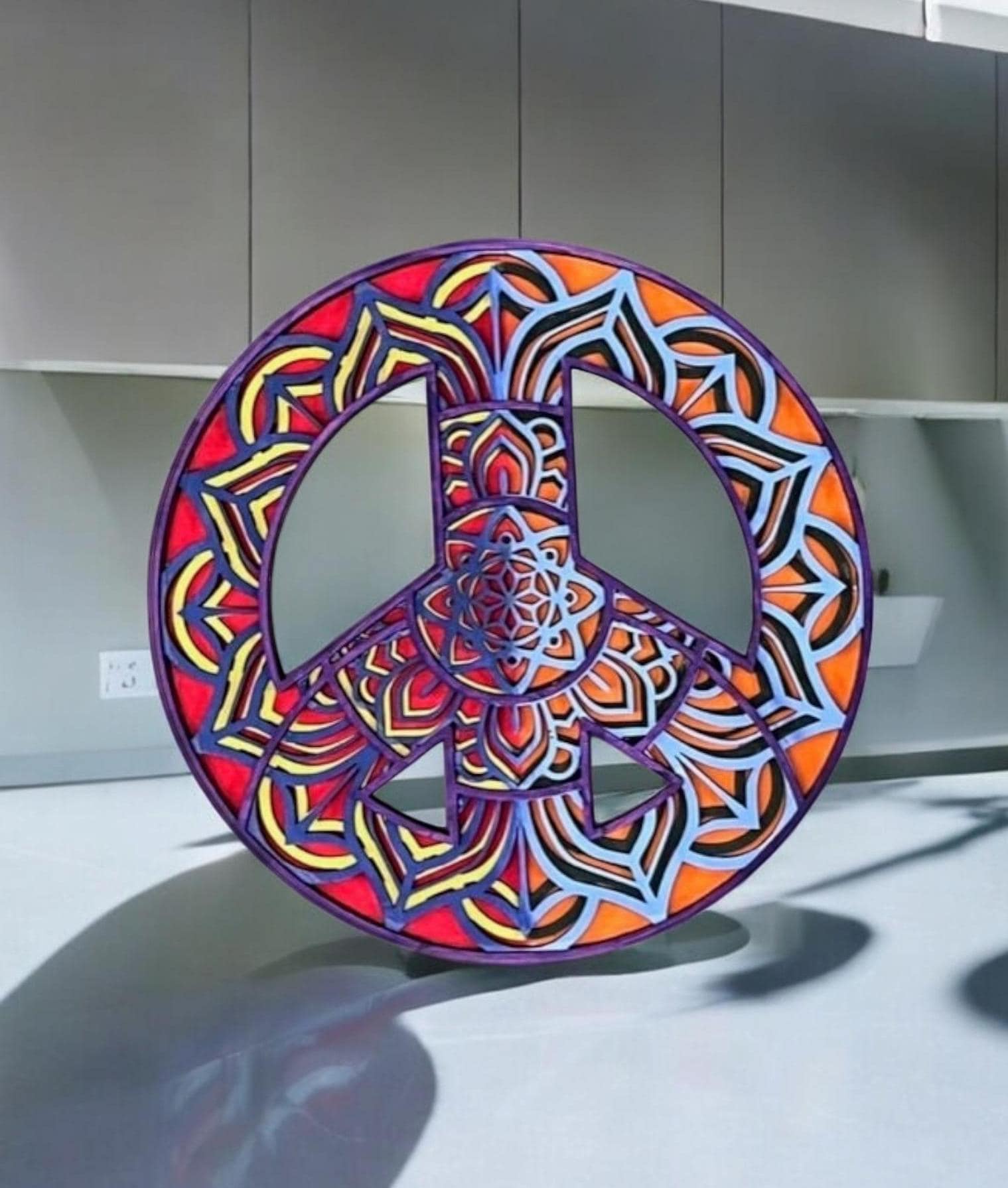 Multilayer Wood Art: Peace Out Peace Sign Wood Wall Decor