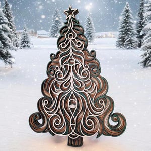 Fancy  Multi-Layer Christmas Tree, Christmas decor, wood wall art, wall hanging