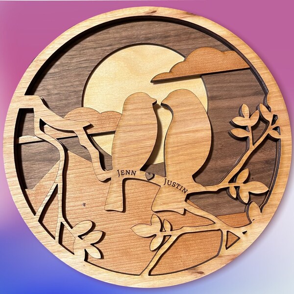 Lovebirds Wall Art Etsy