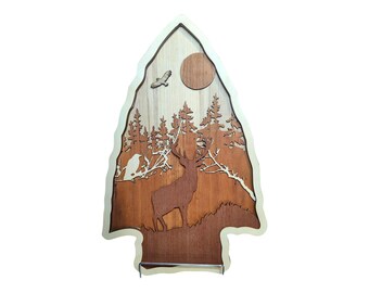 Spirit Deer Wood Wall Hanging: Nature Art Decor