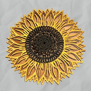 3D Wooden Sunflower Wall Art: Multilayer Home Decor