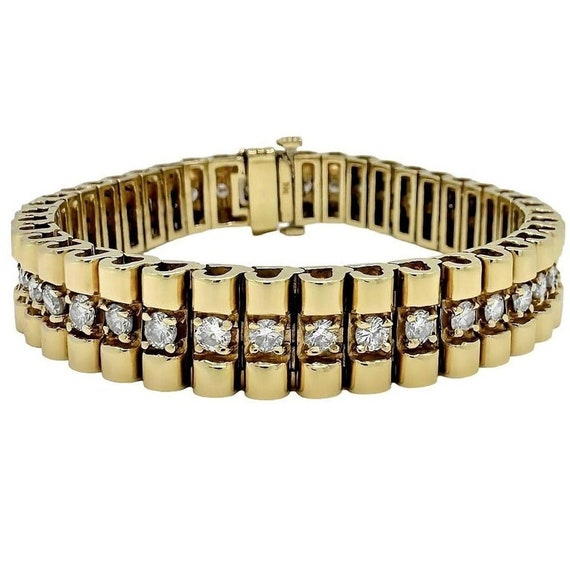 Link Bracelet in 14k Gold and Diamonds - image 2