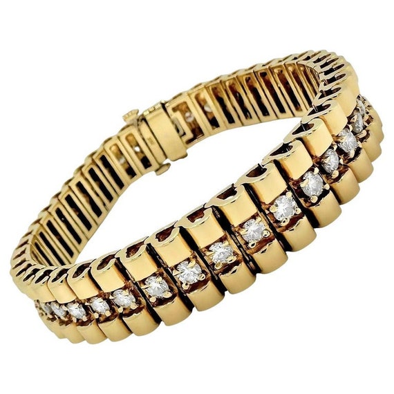 Link Bracelet in 14k Gold and Diamonds - image 1