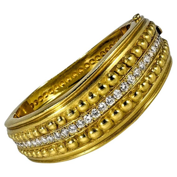 Vahe Naltchayan 18K Yellow Gold Wave Style Cuff B… - image 2