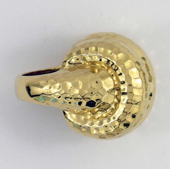 Large Scale Three Section Bombee Hammered Gold Ri… - image 6