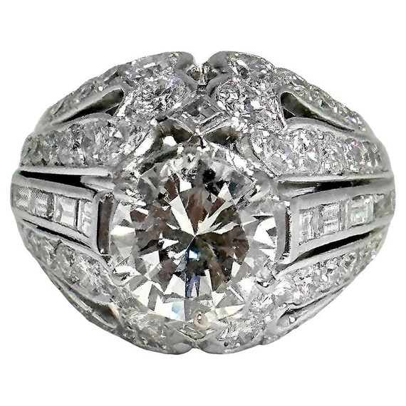 Elegant Mid-20th Century French Platinum Diamond … - image 1