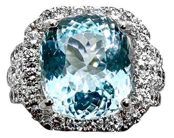 GIA Certified 8.51ct Paraiba Tourmaline in Modern White Gold & Diamond Mounting