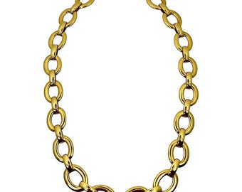 Vintage Roberto Coin 18K Yellow Gold Italian Oval Link Necklace 18 Inches Long