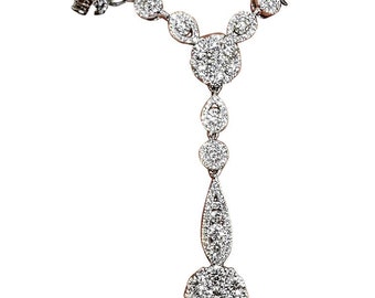 Scintillating Modern 18K White Gold Diamond Fashion Necklace with Drop
