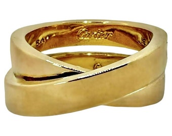 Vintage French Cartier Nouvelle Vague High Polish 18k Yellow Gold  Ring