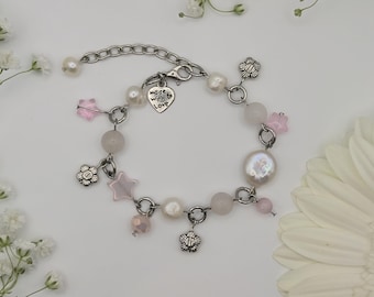 All I Really Need Pearl Bracelet || Rose Quartz Bracelet