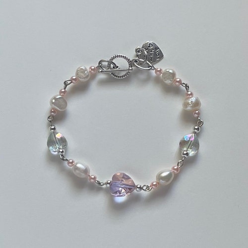 Lover Pearl Bracelet Rose Quartz Bracelet - Etsy