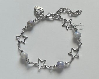Stars and Lilac Mother of Pearls Bracelet